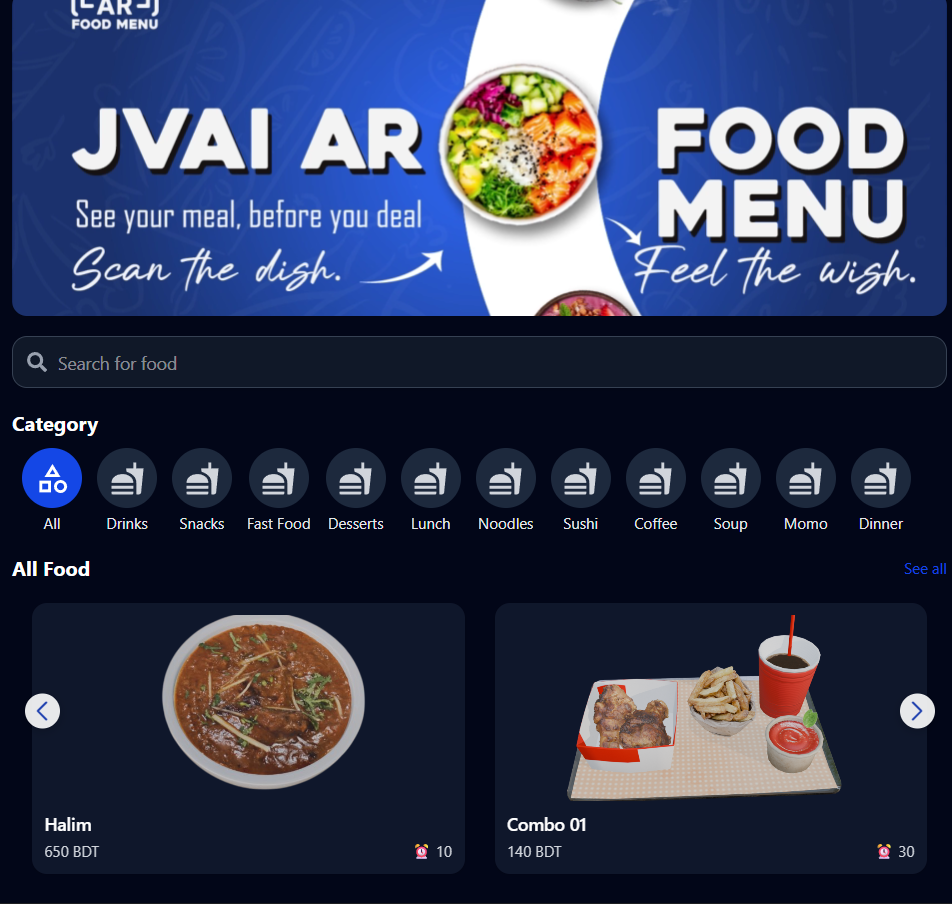 ARFoodMenu — AR Food Experience