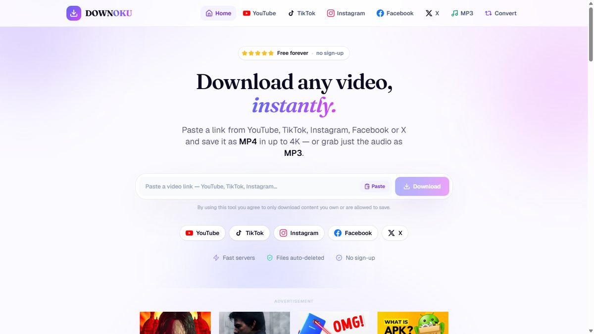 DOWNOKU — Video Downloader — screenshot