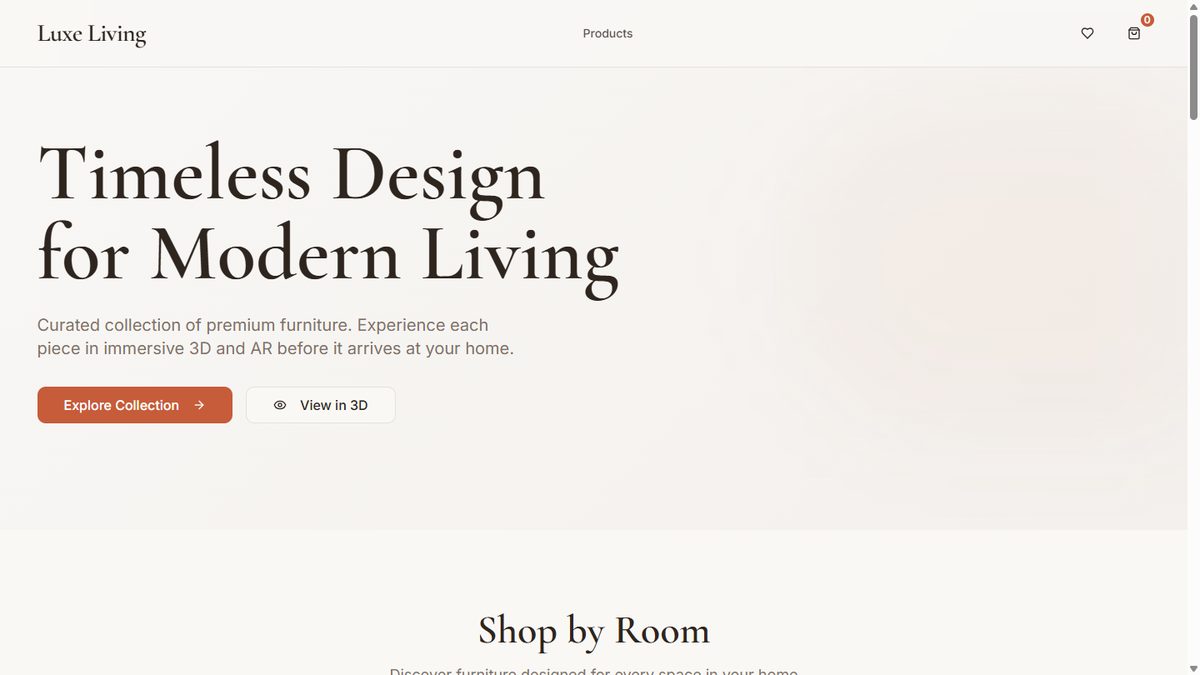 Luxe Living — Furniture in AR — screenshot