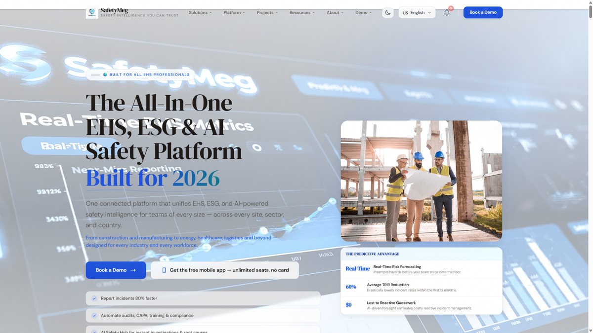 SafetyMEG — Enterprise EHS & ESG Platform — screenshot