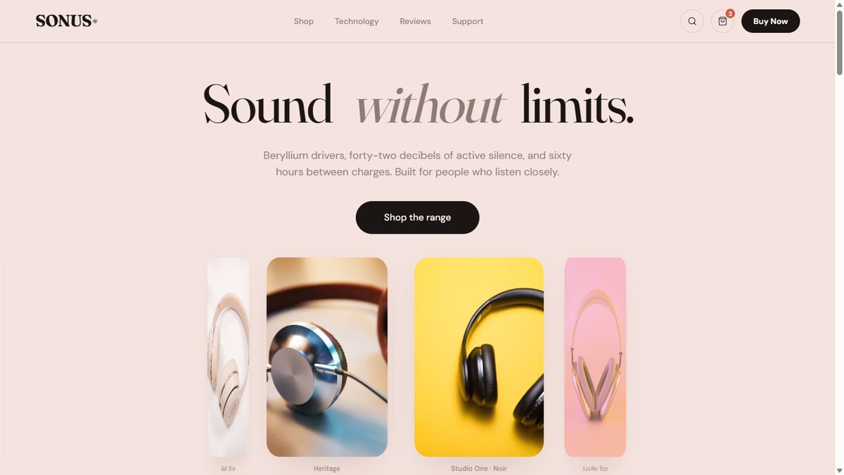 SONUS® — Premium Audio Store — screenshot